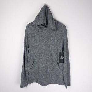 7 Diamonds Mens Core Performance Athletic Hoodie Size Small Gray Stretch New